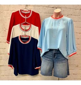 Meagan 3/4 Peasant Sleeve Top