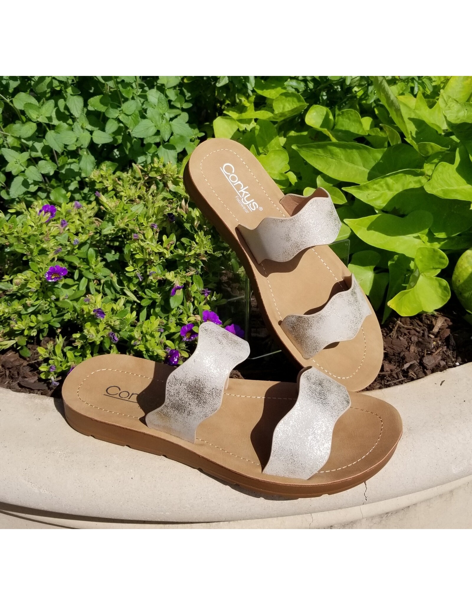 Corkys Wishy Washy Gold Metallic Sandal