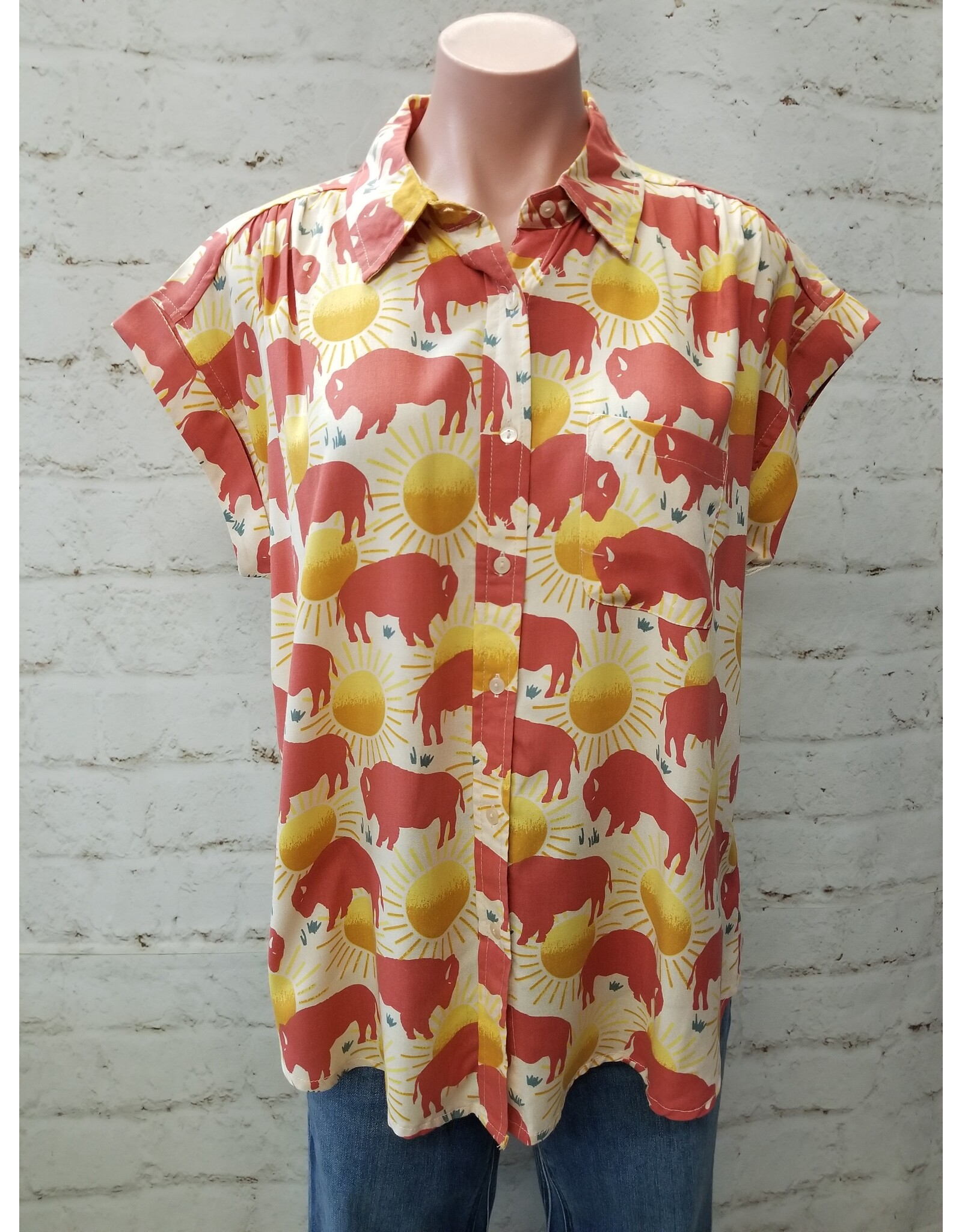 Sunset Buffalo Short Sleeve Shirt