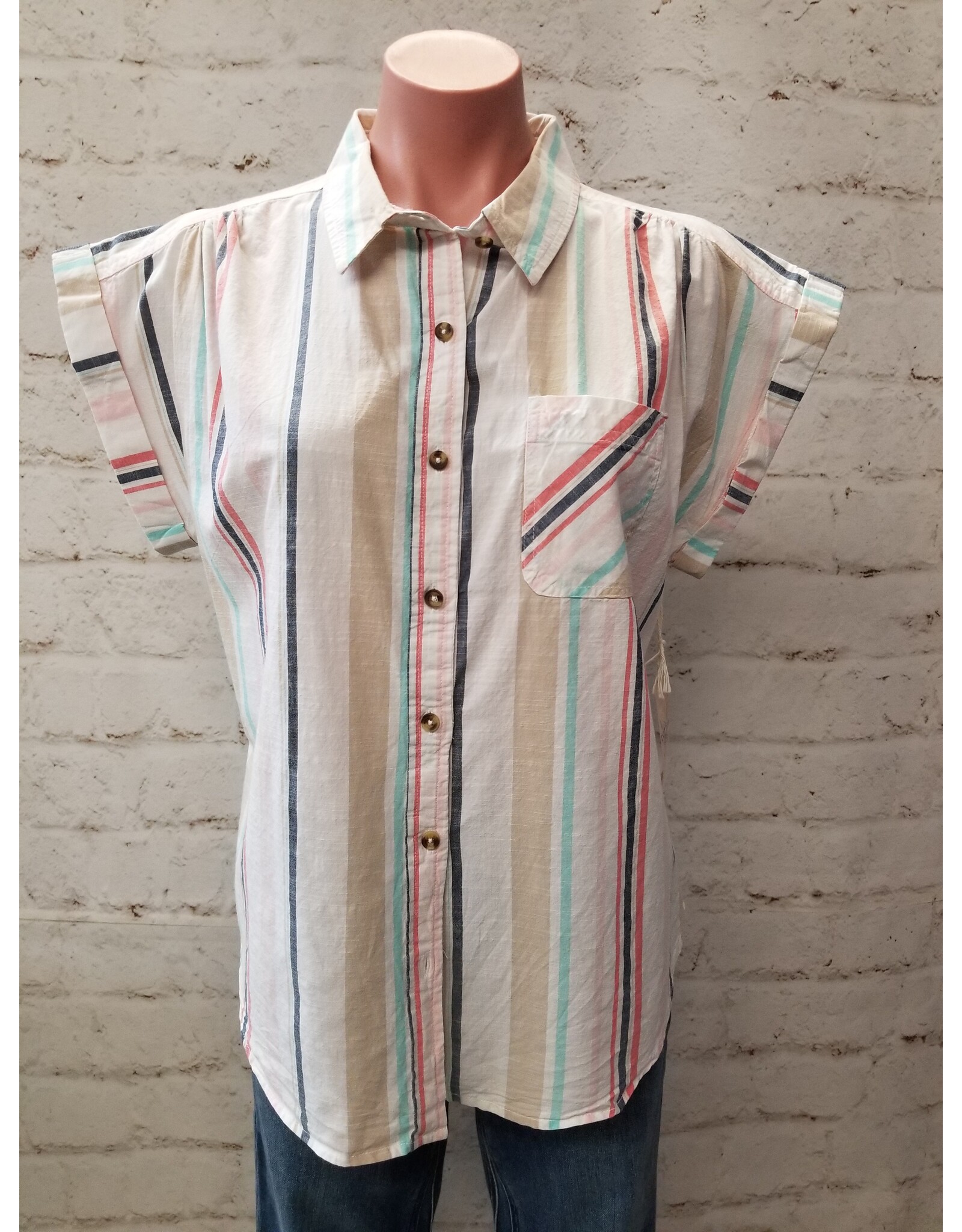 Laura Striped Camp Shirt