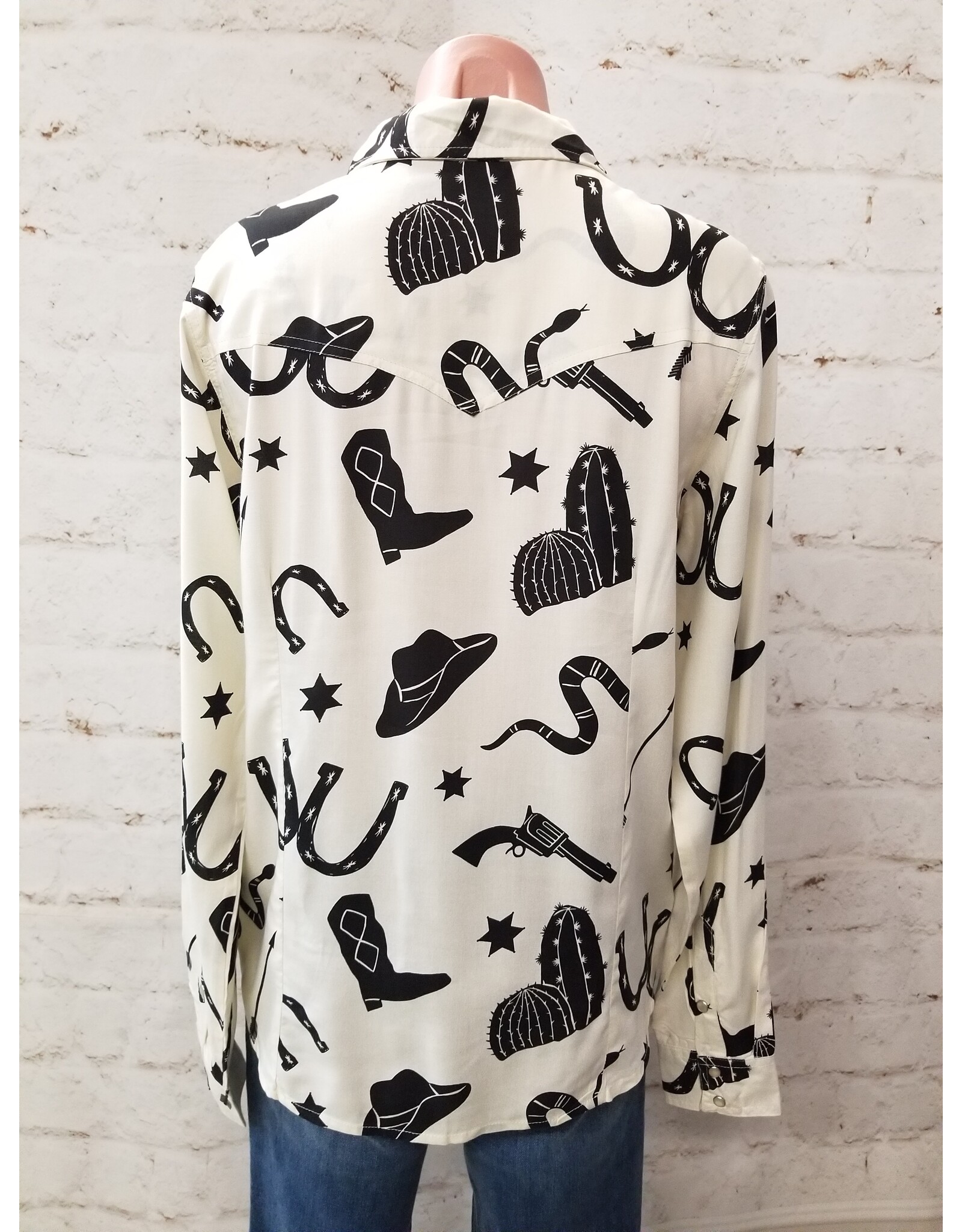 Snake/Hat Classic Western Snap Shirt