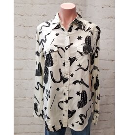 Snake/Hat Classic Western Snap Shirt