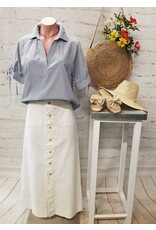 Blueberry Blue Pin-Stripe Top