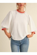 Meagan 3/4 Peasant Sleeve Top