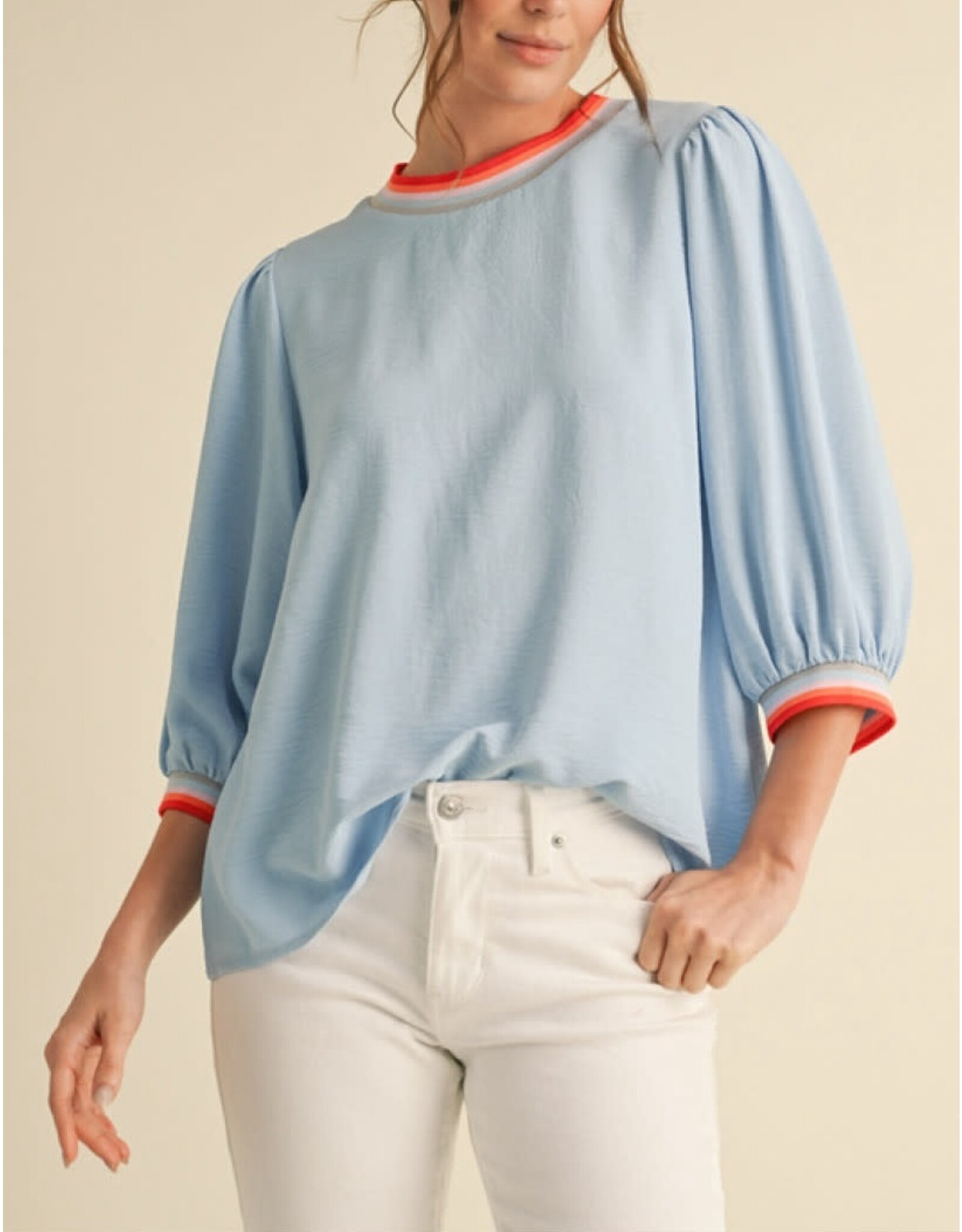 Meagan 3/4 Peasant Sleeve Top