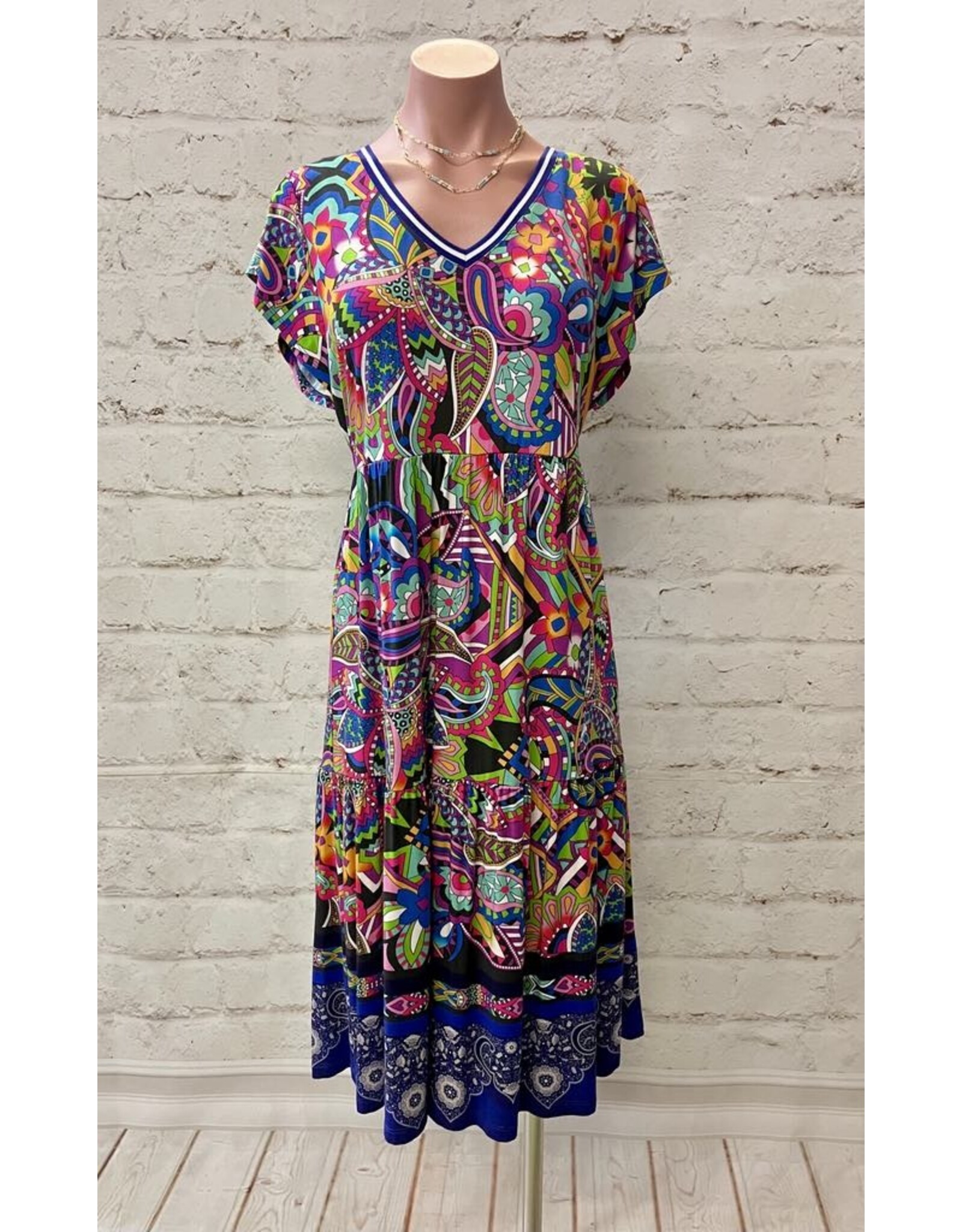 Johnny Was Johnny Was Demarne Tiered Tea Length Dress