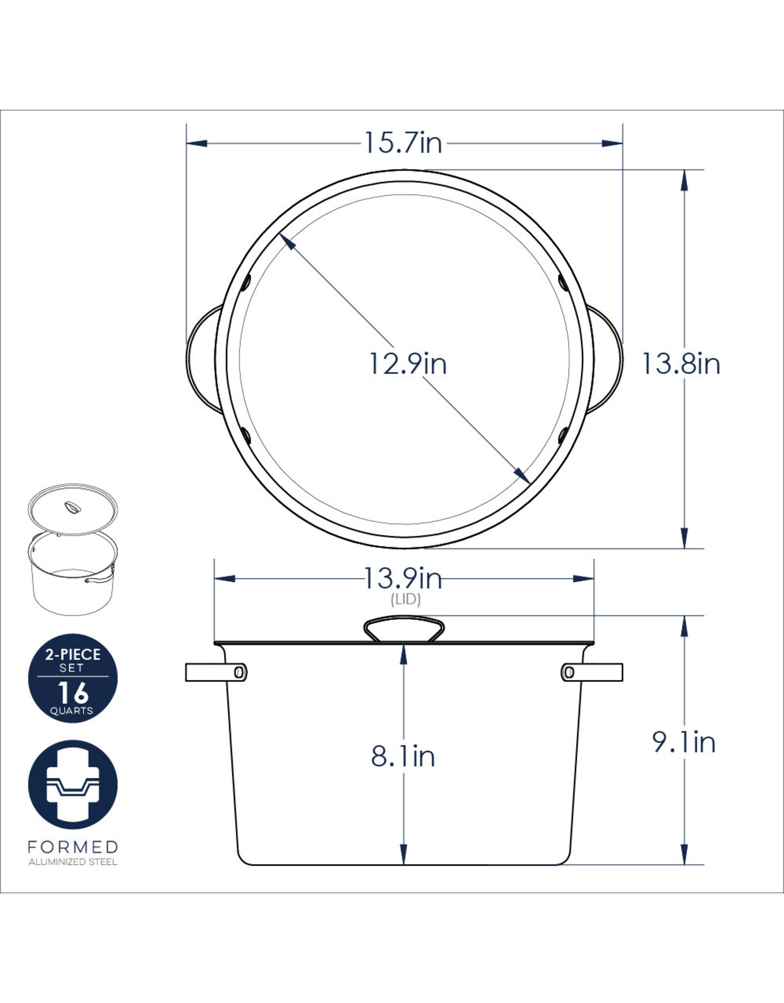 Nordic Ware Verde 16QT Stock Pot with Lid
