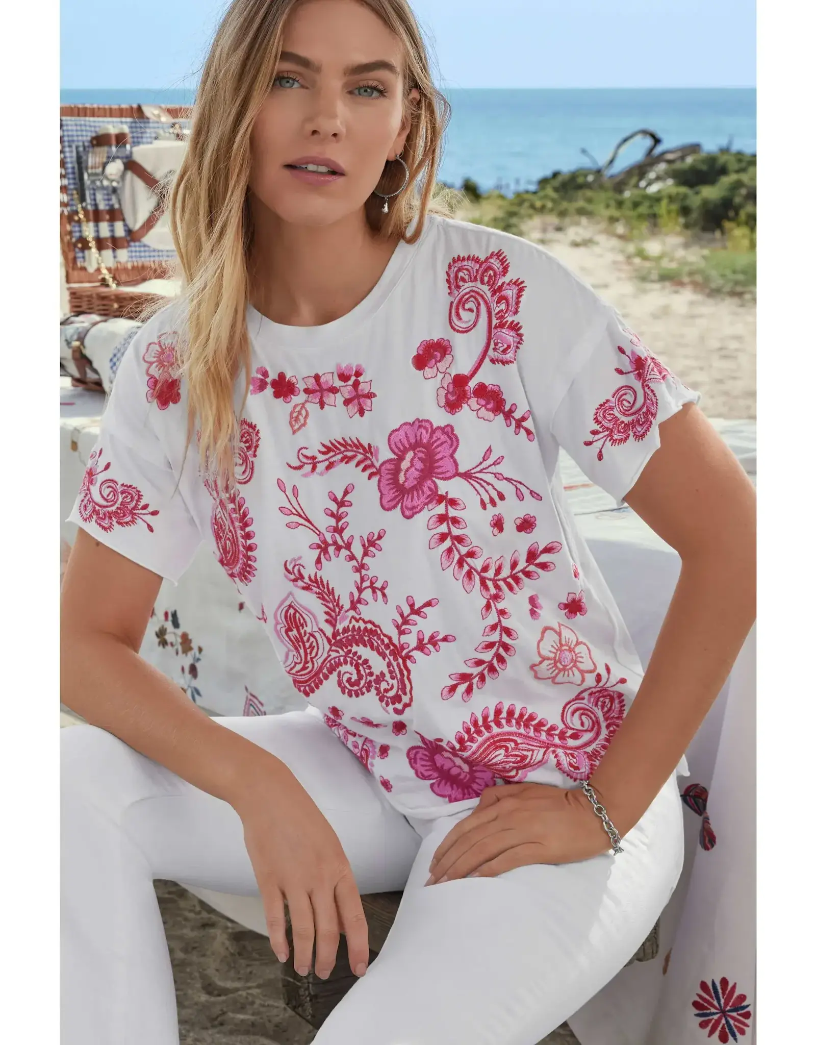 Johnny Was Johnny Was Raw Detail Swing Tee - Cassia