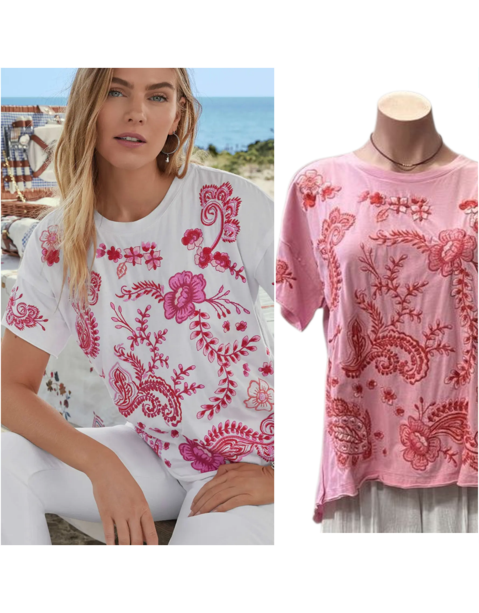 Johnny Was Johnny Was Raw Detail Swing Tee - Cassia