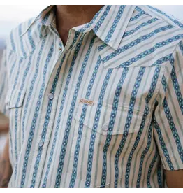 Sendero Serape Pearl Snap Short Sleeve Shirt Navy