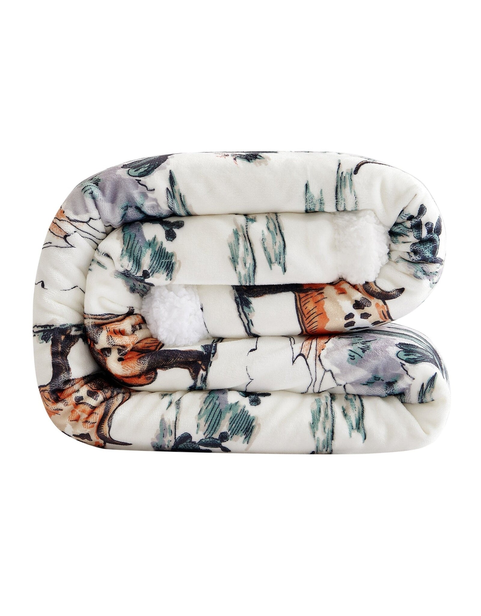 Ranch Life Western Toile Campfire Sherpa Throw - Duffle Bag