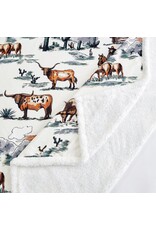 Ranch Life Western Toile Campfire Sherpa Throw