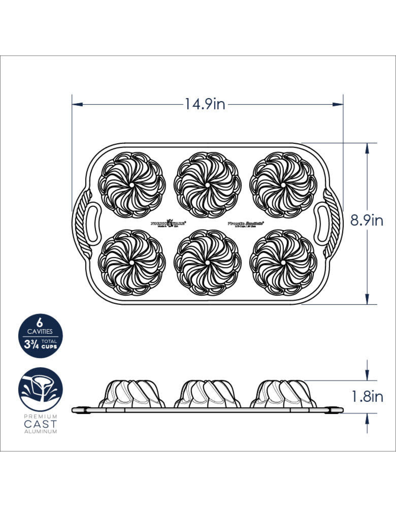 Nordic Ware Pirouette Bundtlette Pan