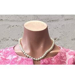 Single Strand Pearl Necklace with Earrings - Short
