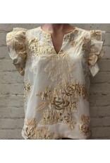 Rhea Gold Floral Top