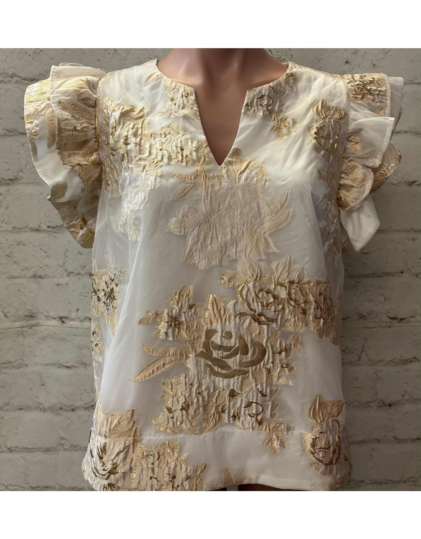 Rhea Gold Floral Top