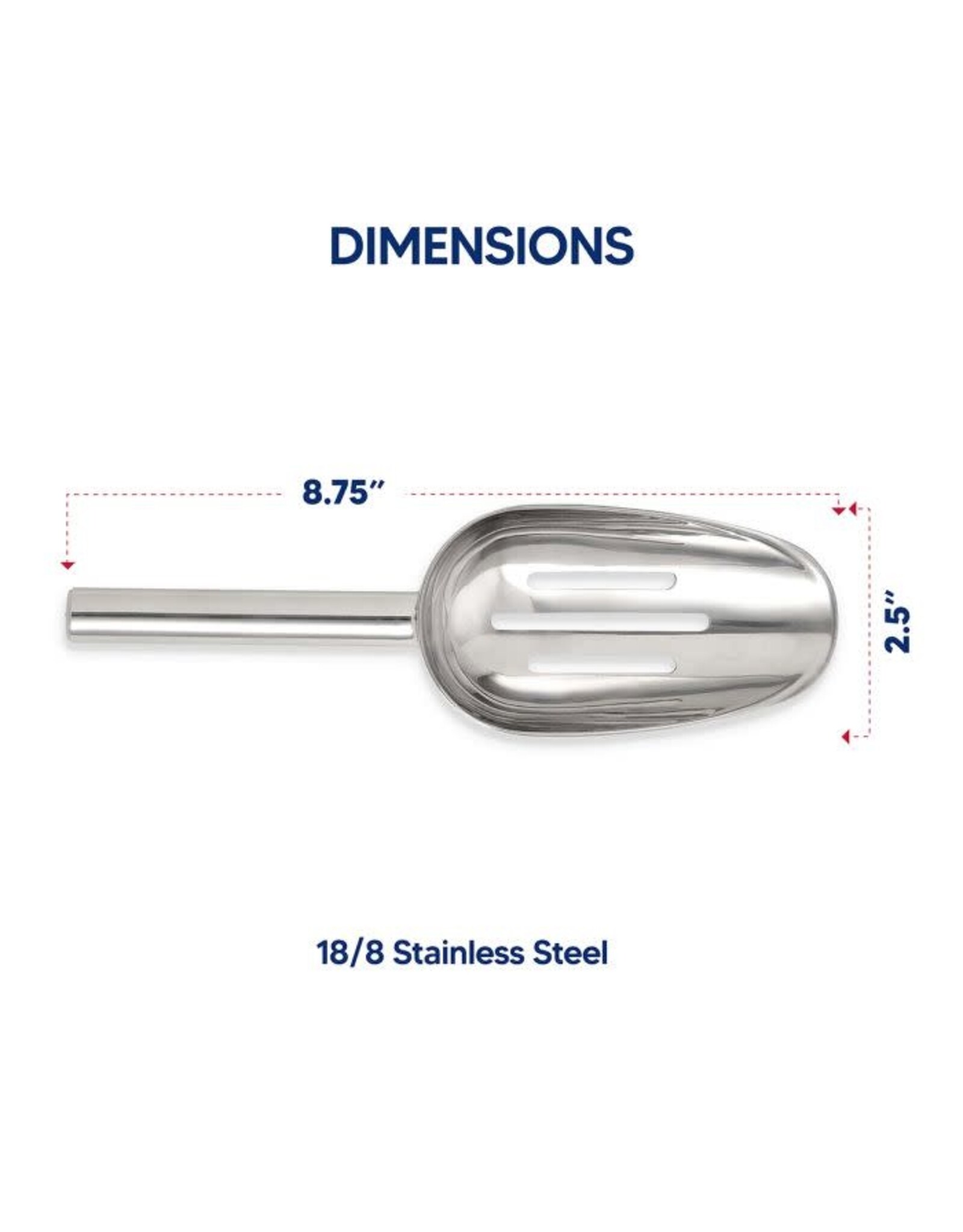 Slotted Ice Scoop Stainless Steel