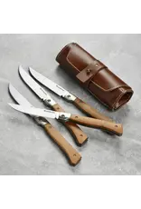 Messermeister 4 Piece Fine Edge Steak Knife Set w Leather Roll