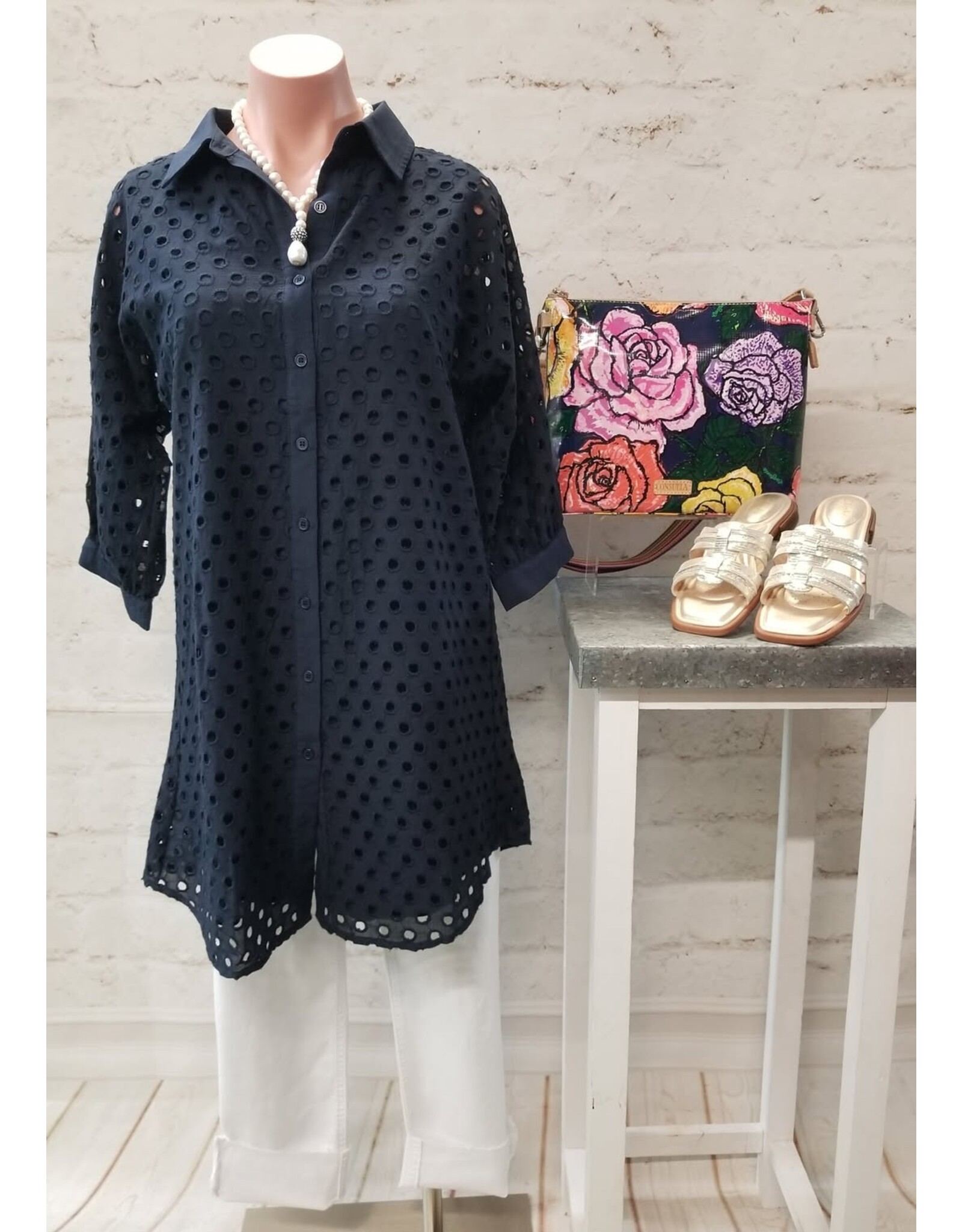 Francesca Eyelet Embroidered Top