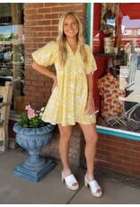 Lena Deco Print Mini Dress