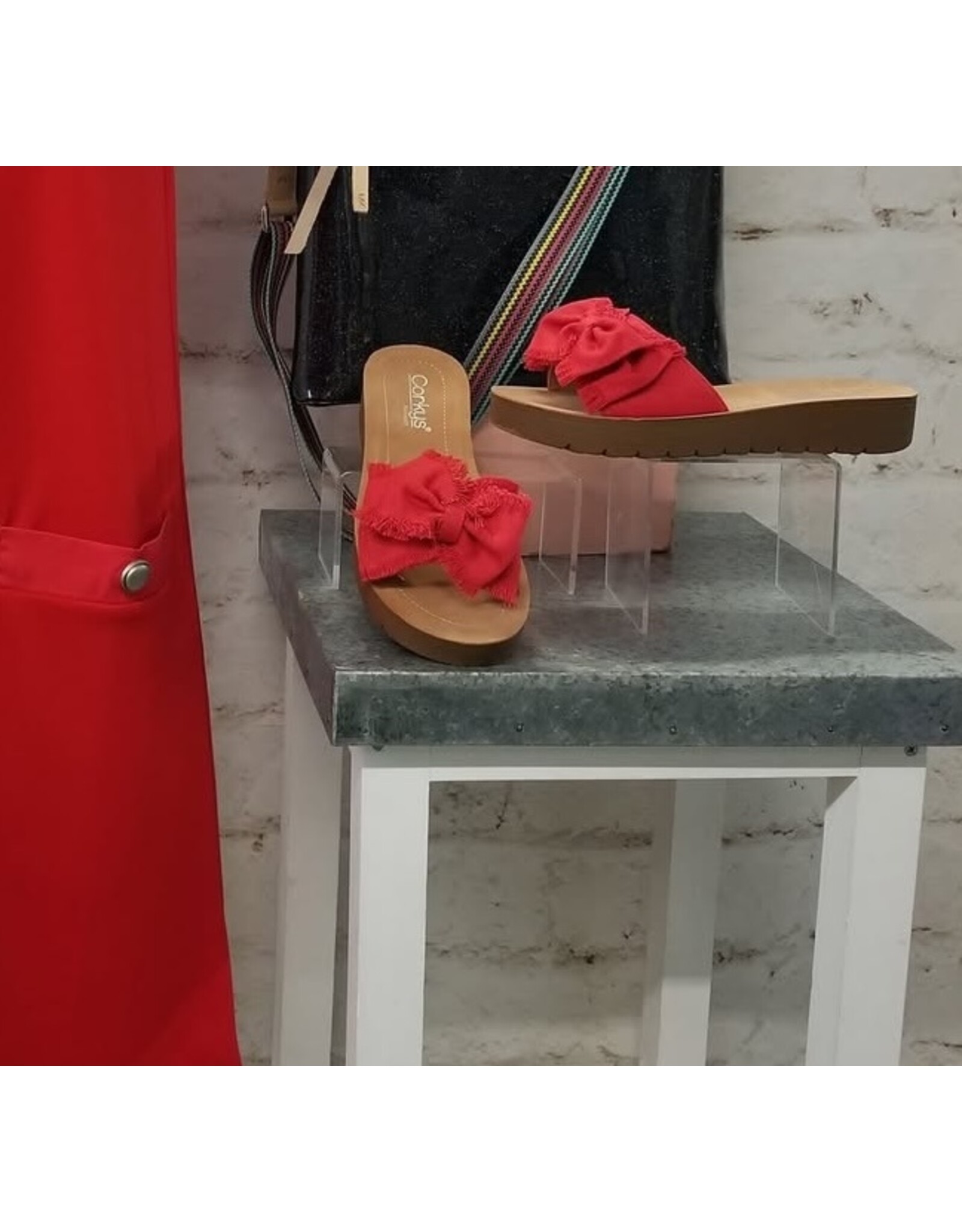 Corkys Corky's Spray Tan Sandal Red Canvas