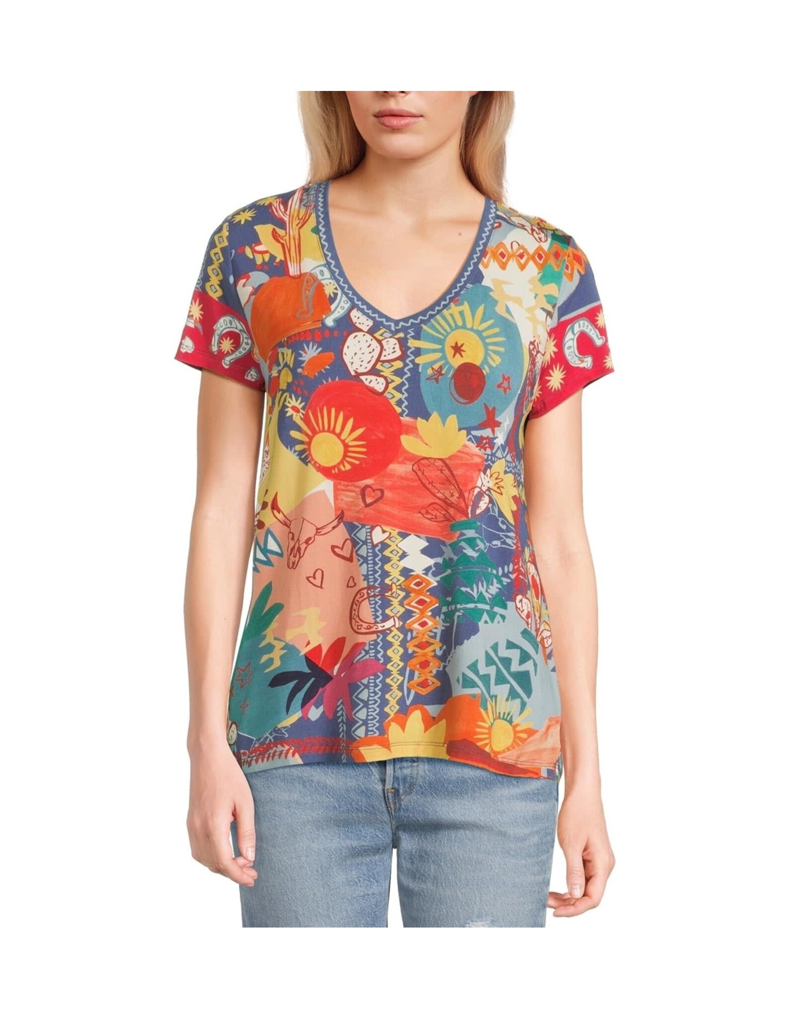 Johnny Was Johnny Was The Janie Favorite Short Sleeve V-Neck Tee