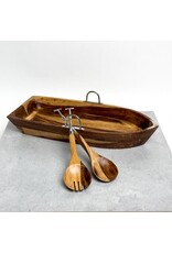 Boat-Shaped Salad Bowl with Salad Servers