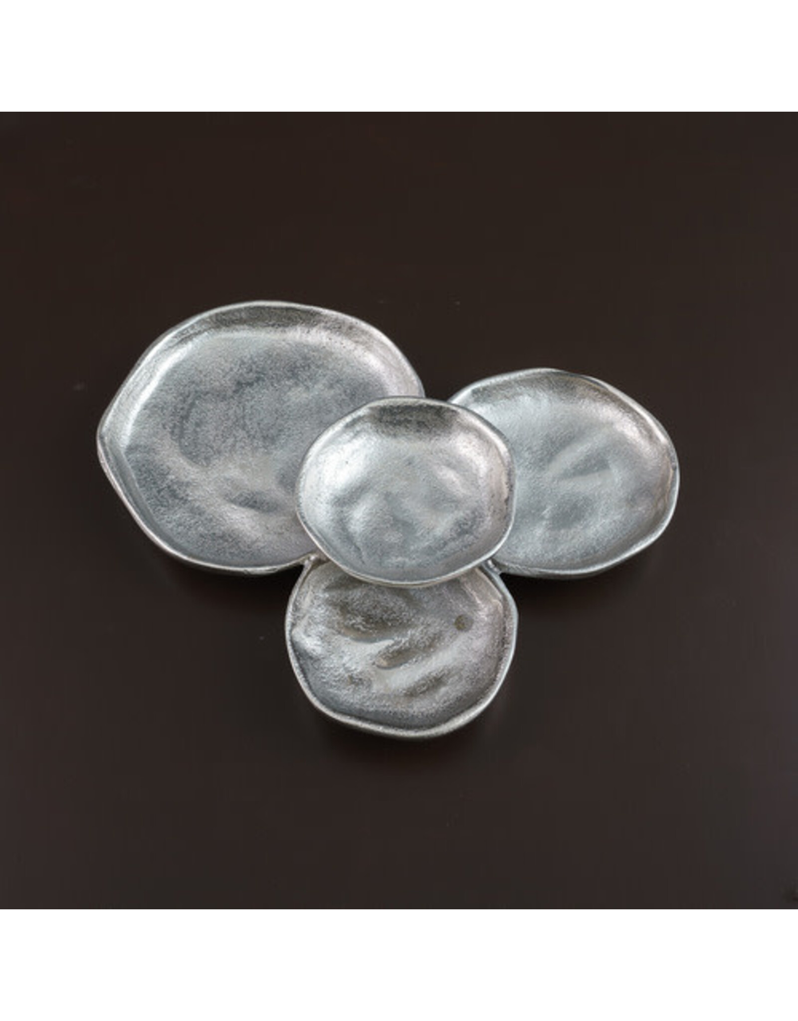 Silver Textured 4-Bowl Serving Dish