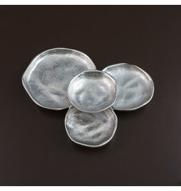 Silver Textured 4-Bowl Serving Dish