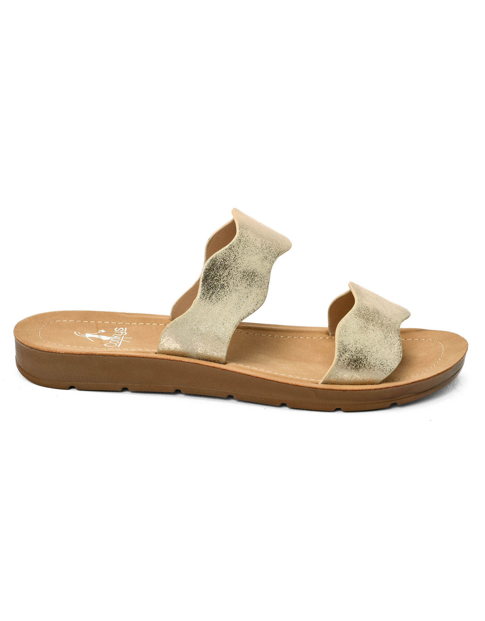 Corkys Wishy Washy Gold Metallic Sandal