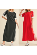 Andrea Racer-Stripe Maxi Dress