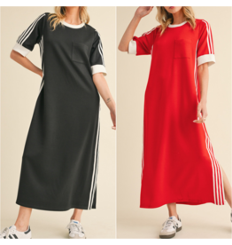 Andrea Racer-Stripe Maxi Dress
