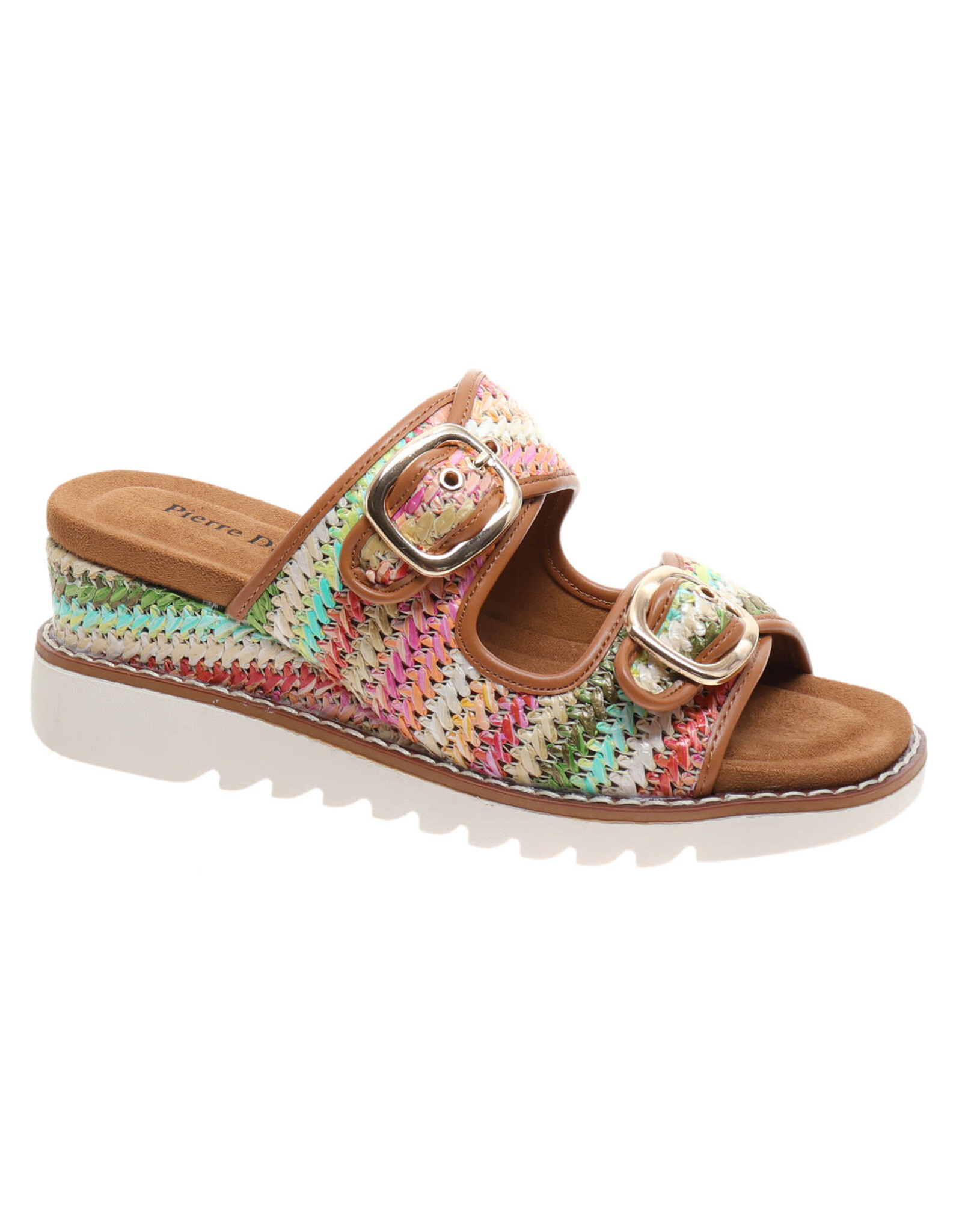 Pierre Dumas Expand-2 Wedge Tan Multicolor Weave