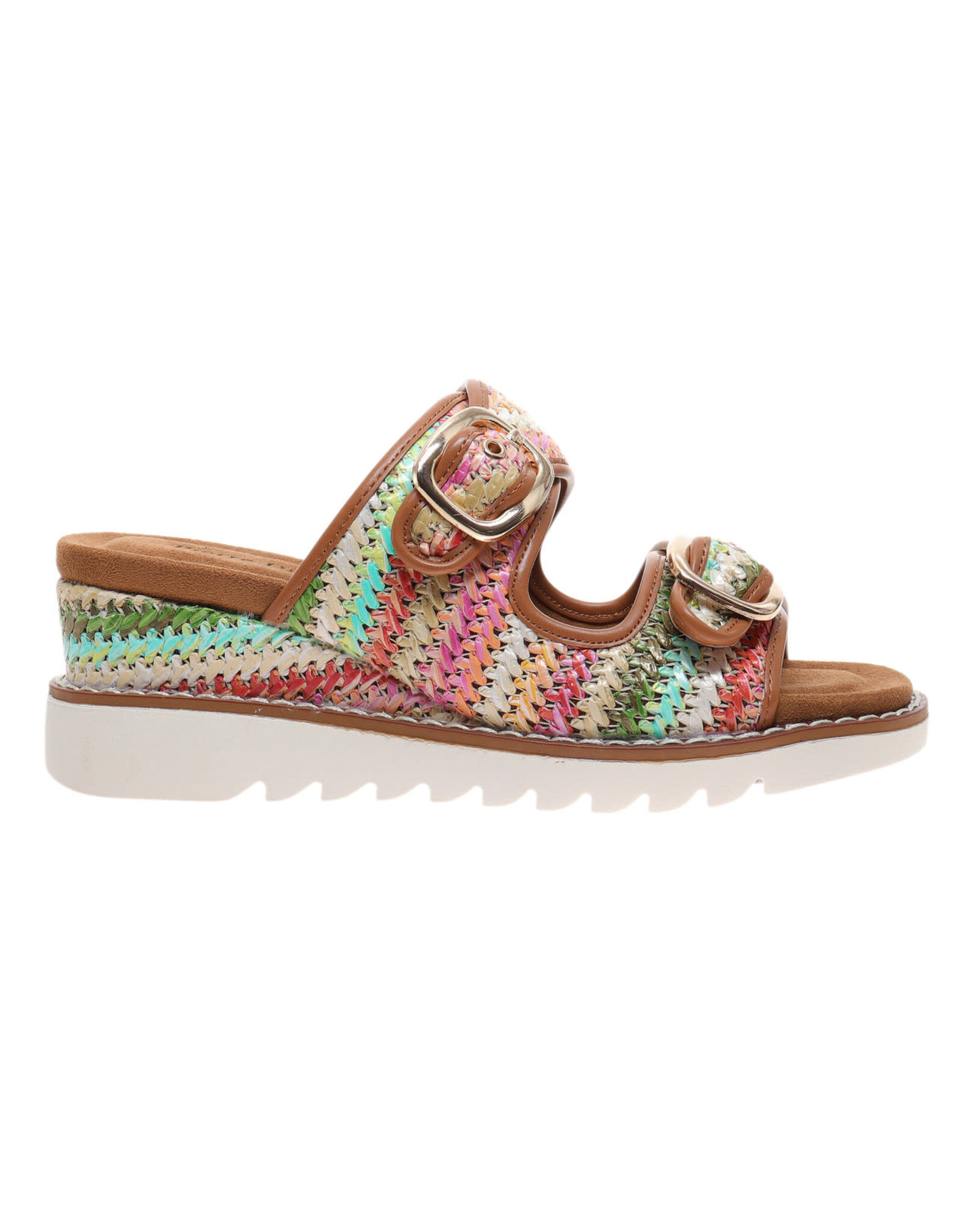 Pierre Dumas Expand-2 Wedge Tan Multicolor Weave