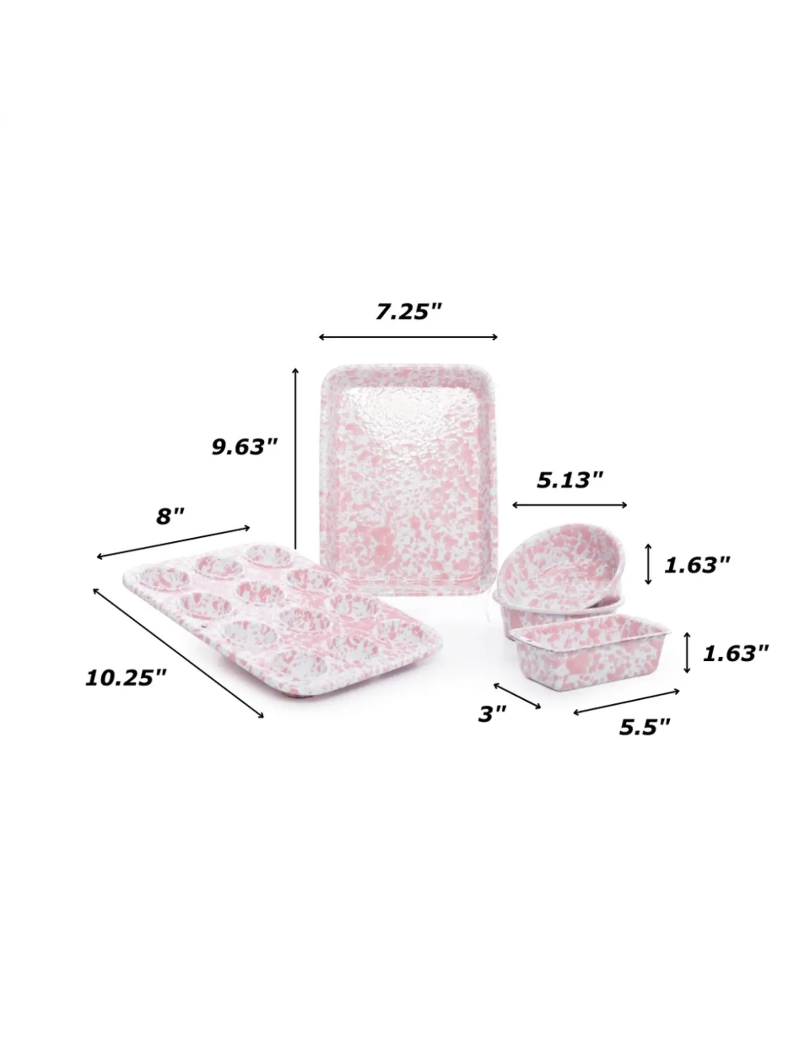 Enamelware Kids First Bake Set Pink Splatterware