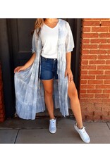 Draw String Waist Long Kimono