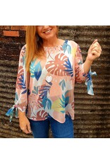 Tribal Tribal 3/4 Sleeve Printed Chiffon Blouse Tribal Tribal 3/4 Sleeve Printed Chiffon Blouse