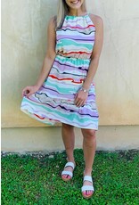 Pink Mix Halter Neck Midi Dress