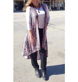 Snake Print Sleeveless Kimono