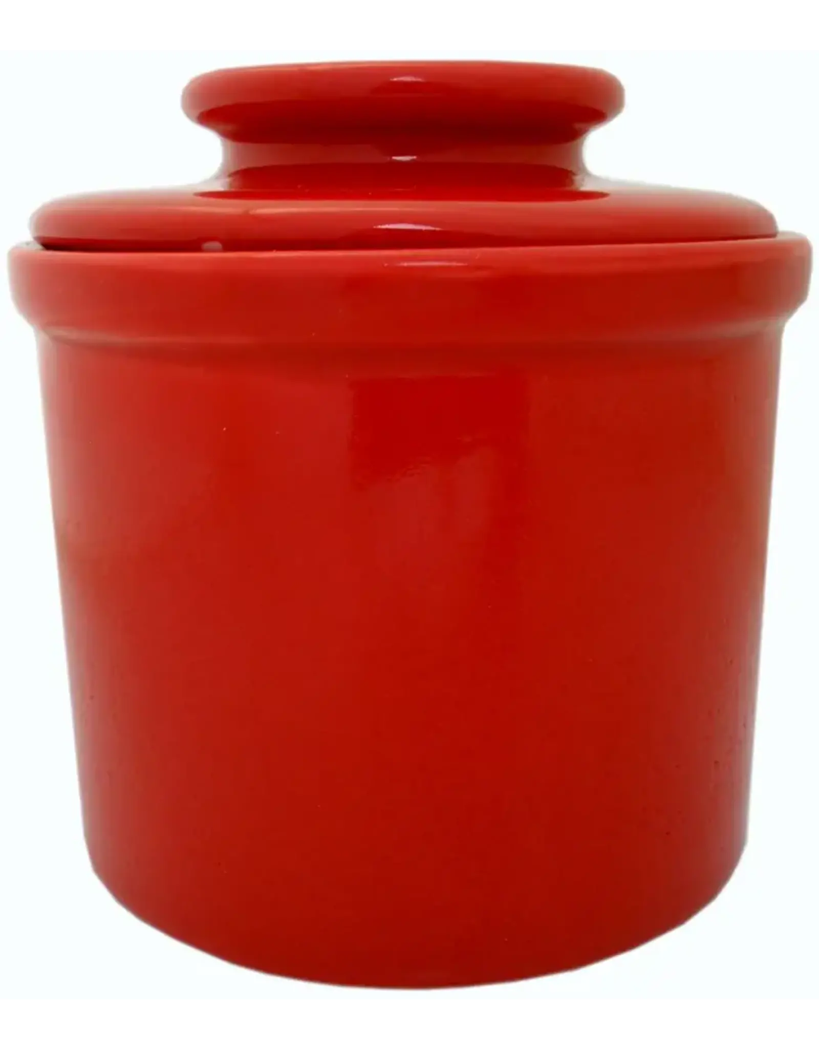 Hummingbird Butter Crock - Red