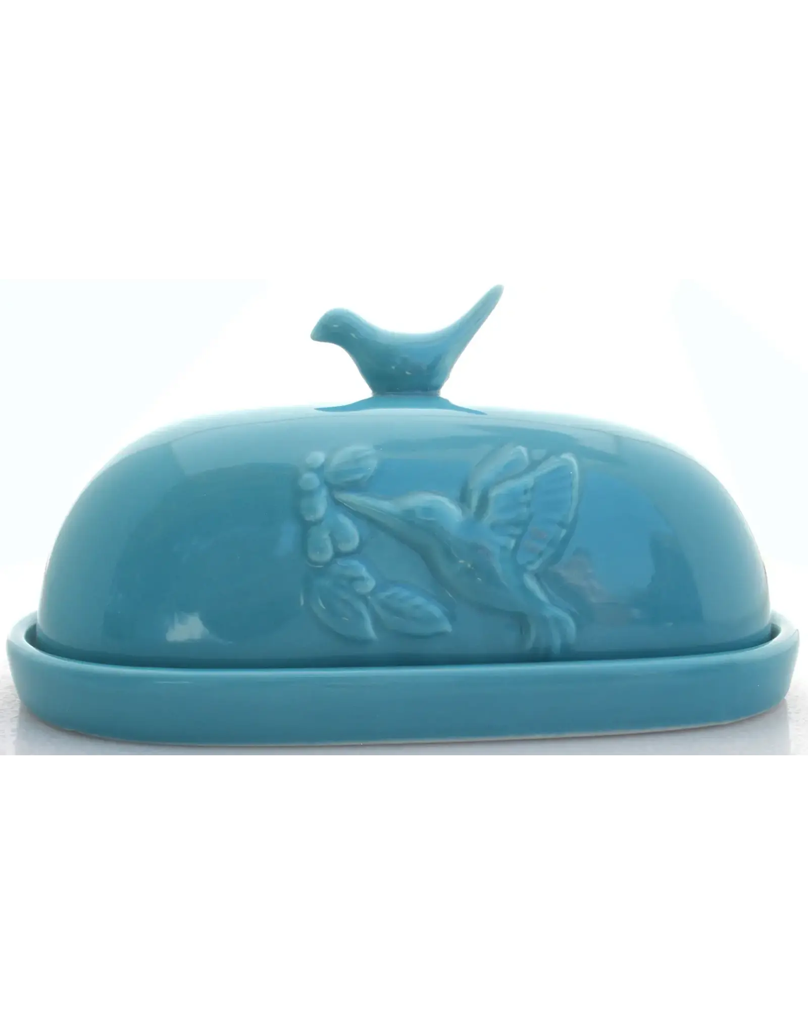 Hummingbird Butter Dish - Teal