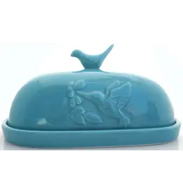 Hummingbird Butter Dish - Teal