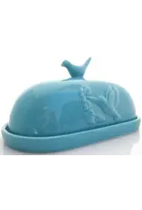 Hummingbird Butter Dish - Teal Hummingbird Butter Dish - Teal