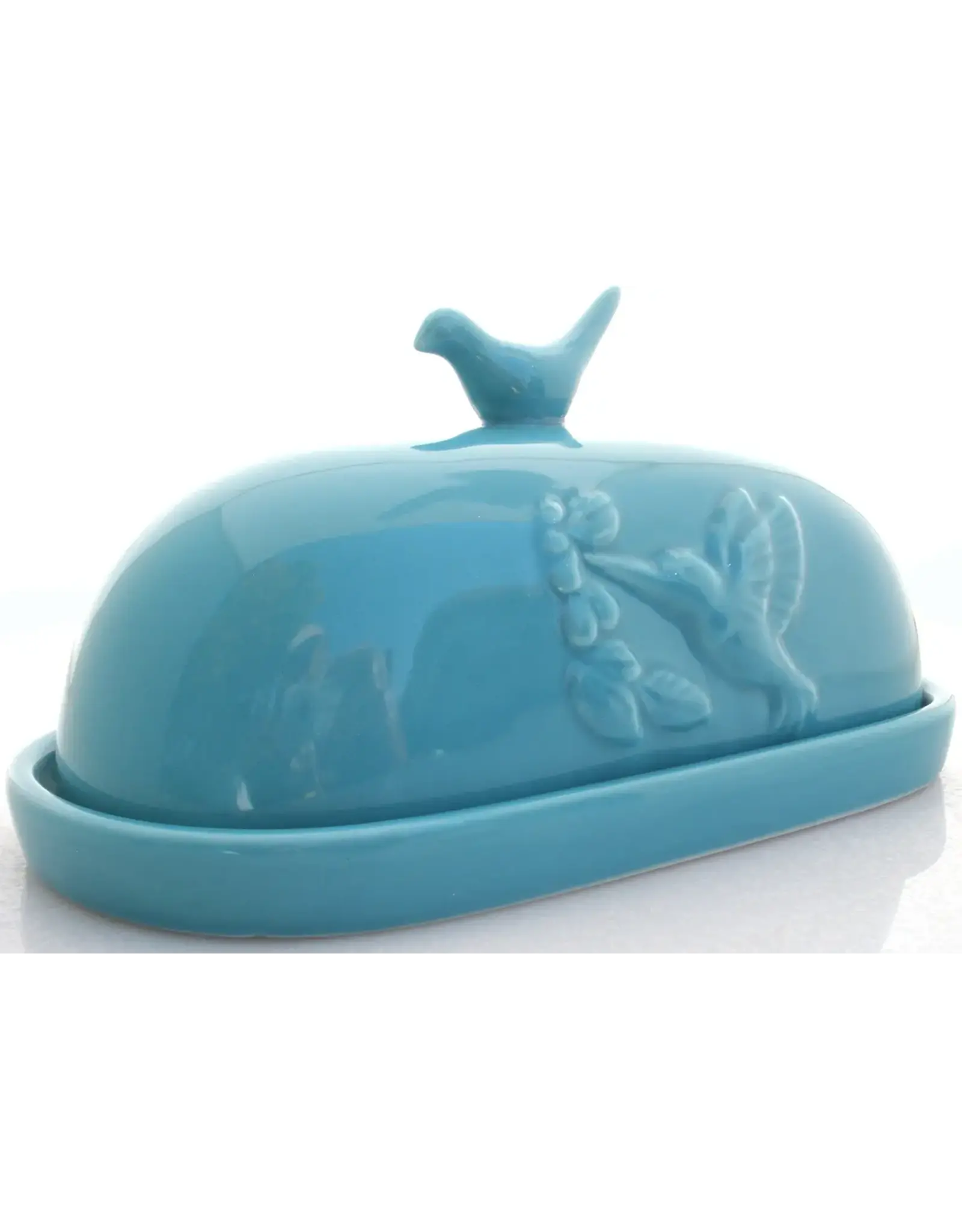 Hummingbird Butter Dish - Teal