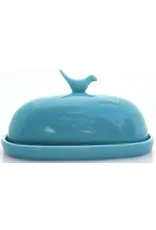 Hummingbird Butter Dish - Teal Hummingbird Butter Dish - Teal