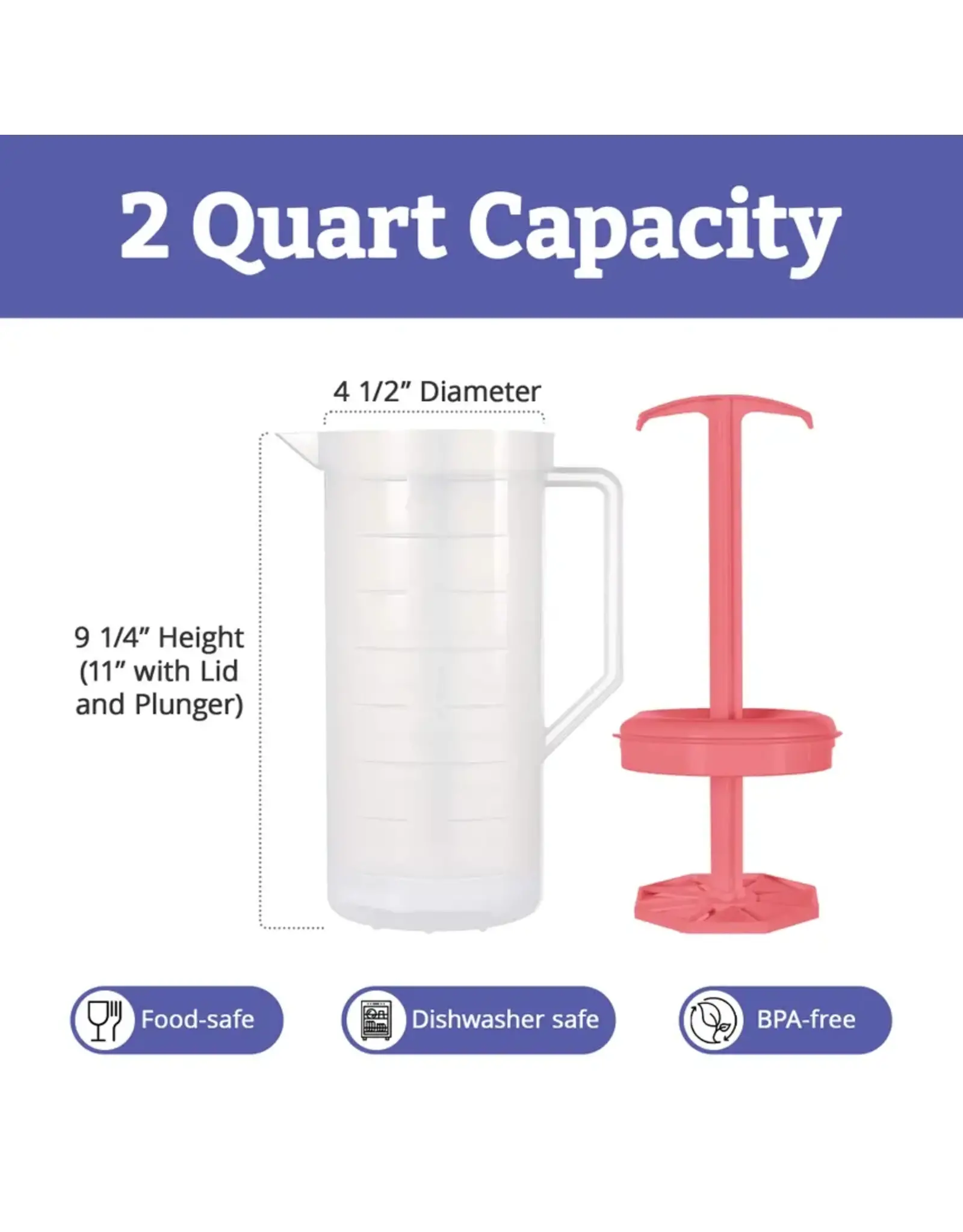 Mixing Pitcher - 2 Quart - Pink