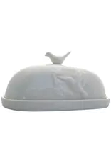 Hummingbird Butter Dish - White Hummingbird Butter Dish - White