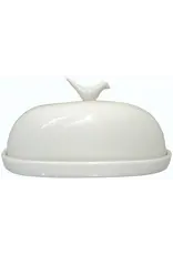 Hummingbird Butter Dish - White Hummingbird Butter Dish - White