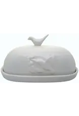 Hummingbird Butter Dish - White Hummingbird Butter Dish - White