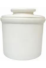 Hummingbird Butter Crock - White